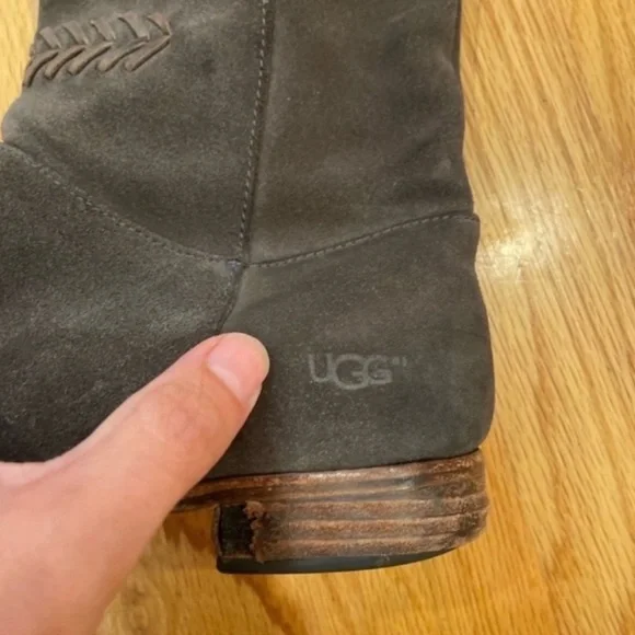 Ugg gray leather Caitlyn boots - Picture 2 of 14